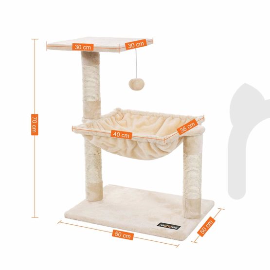 FEANDREA Cats Climb Tree Steady Cat Tree with Plush and Soft Hammock PCT82M - Image 4