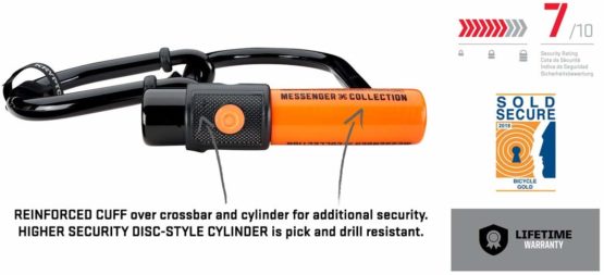 Kryptonite Messenger Mini+ Plus Wheel Extender Bicycle U-Lock - Image 2
