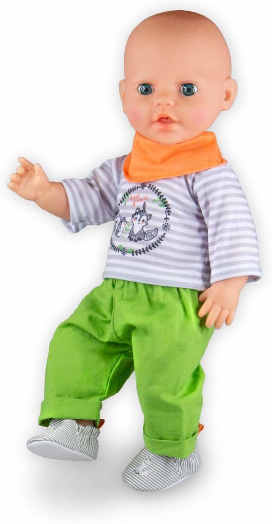 Heless 1915 Foxy Outfit for Dolls with Trousers, Top and Scarf, Set of 3, Multi-Colour - Image 2