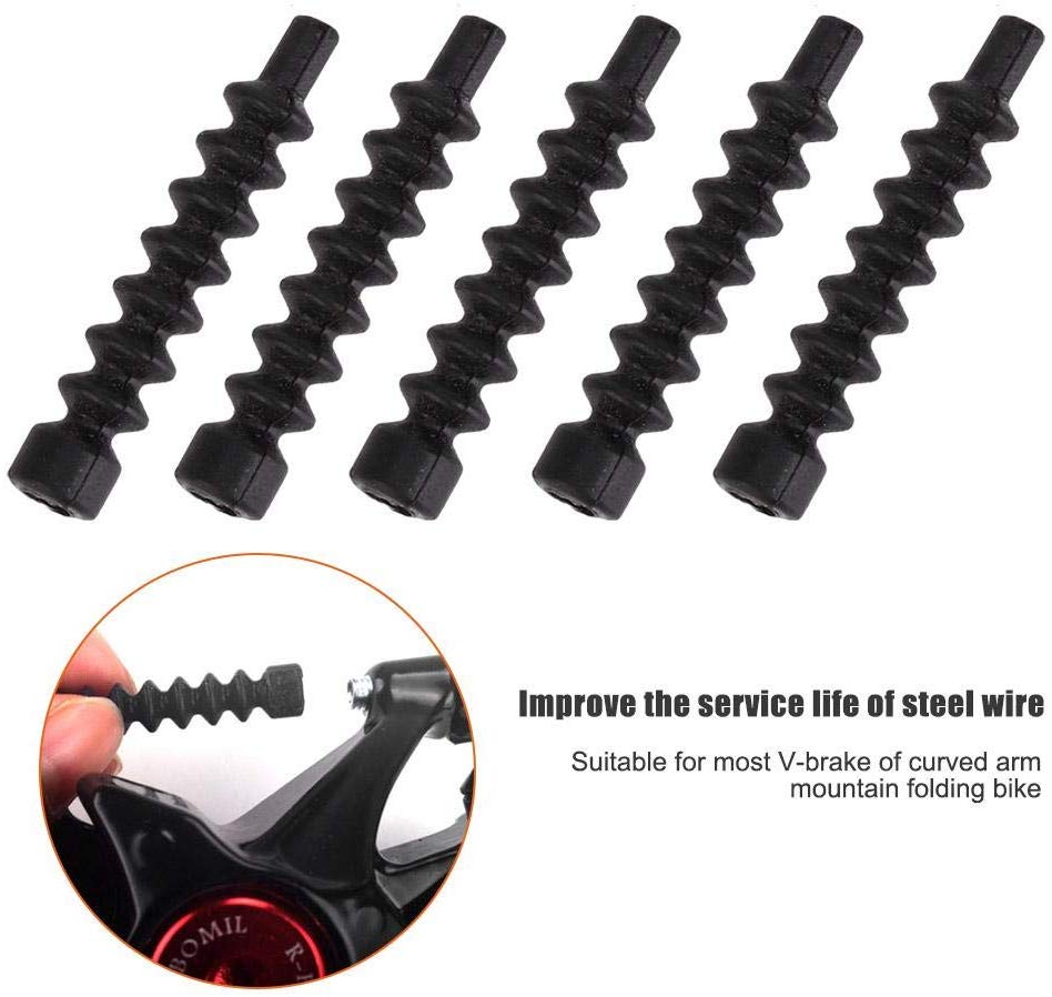Bike V Brake Boot, 5Pcs Rubber Mountain Bike V Brake Boots Protective Sleeve Cover, Black - Image 3