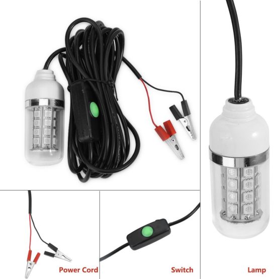 Fishing Light 15W LED Underwater Submersible Fishing Light Boat Lamp Fishing Bait Lure Light(5050-108 LED Beads) - Image 3