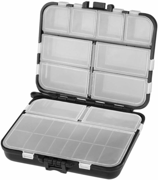 Vorcool Fishing Tackle Box Plastic Fishing Box Professional Fishing Accessories Storage Box (Black)