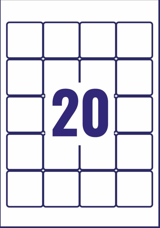 Avery L7121-25 QR Code Labels (A4 Sheets of 45 x 45 mm, 20 Labels per Sheet, 25 Sheets) - White - Image 2
