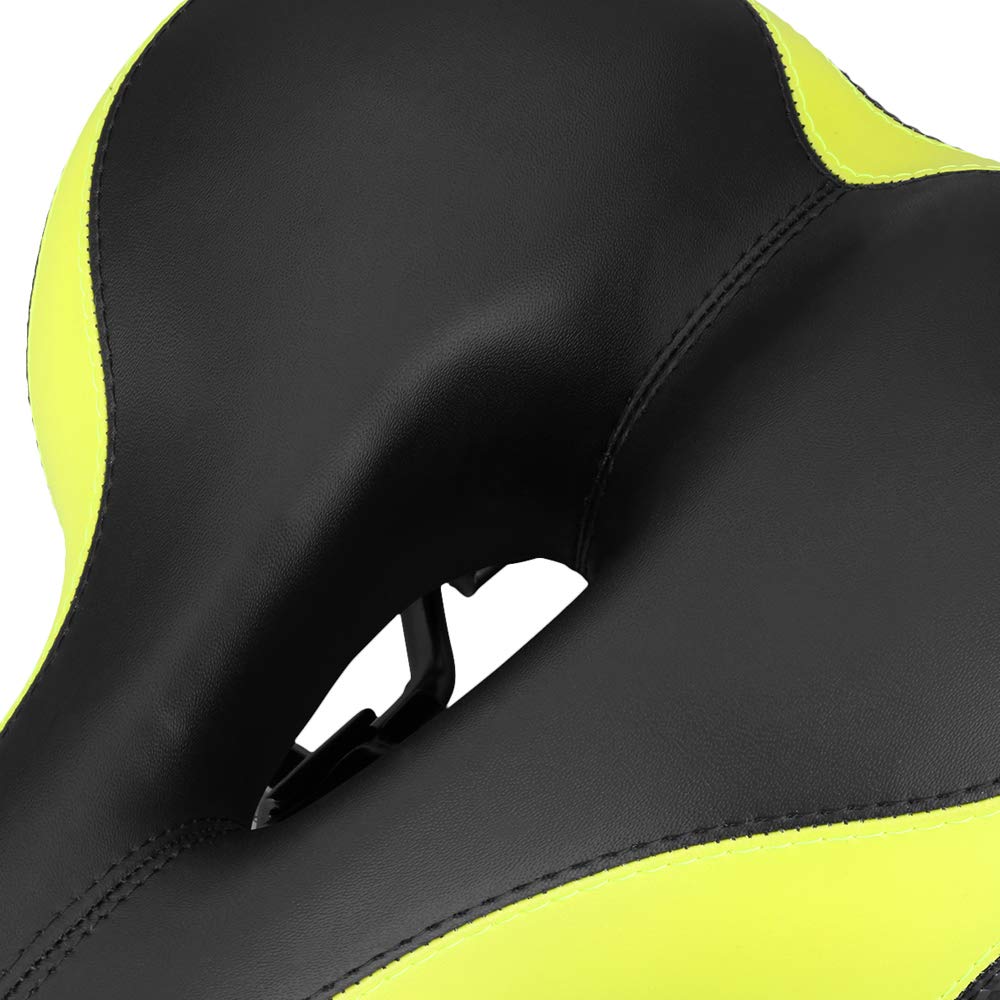 VOANZO Bike Seat Bicycle Saddle, Soft Wide Bike Saddle Bicycle Seat Cushion for MTB Road Gel Comfort Hybrid Cyclists - green - Image 3