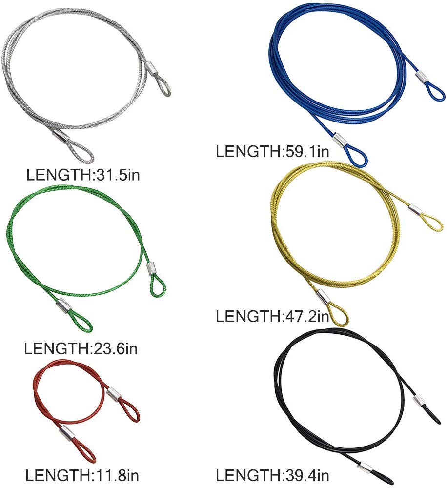 YuCool 6 Pack Security Steel Cable, 2MM Safety Cable Lock, Security Cable - Image 3