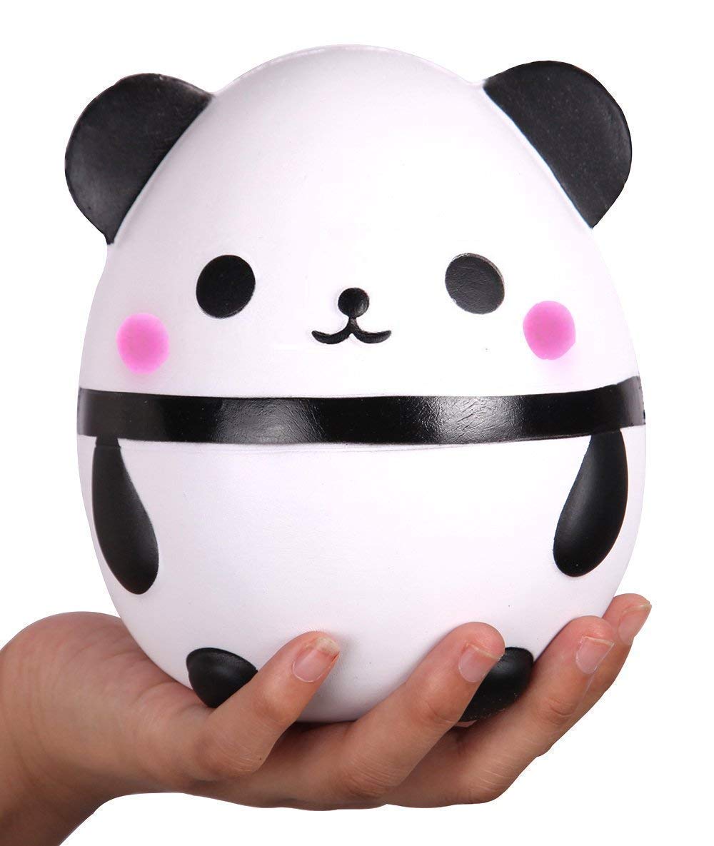 Anboor Squishies Panda Egg Jumbo Squishy Slow Rising Squeeze Toys Scented Kawaii Squishies Animal Toy for Kids Adults 1 Pcs (White),17 x 9 x 9 cm