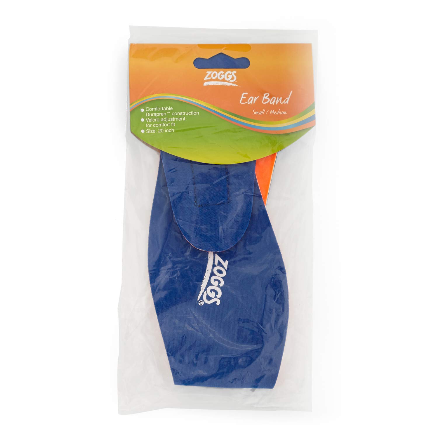 Zoggs Kids' Swimming Ear Band, Blue/Orange, Small/Medium - Image 3