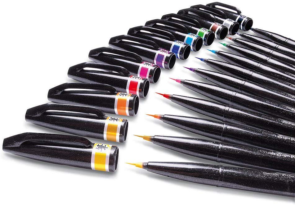 Pentel SESF30C Brush Sign Pen Artist, Extra Fine Brush Tip, Pink (Single Pen) - Image 3