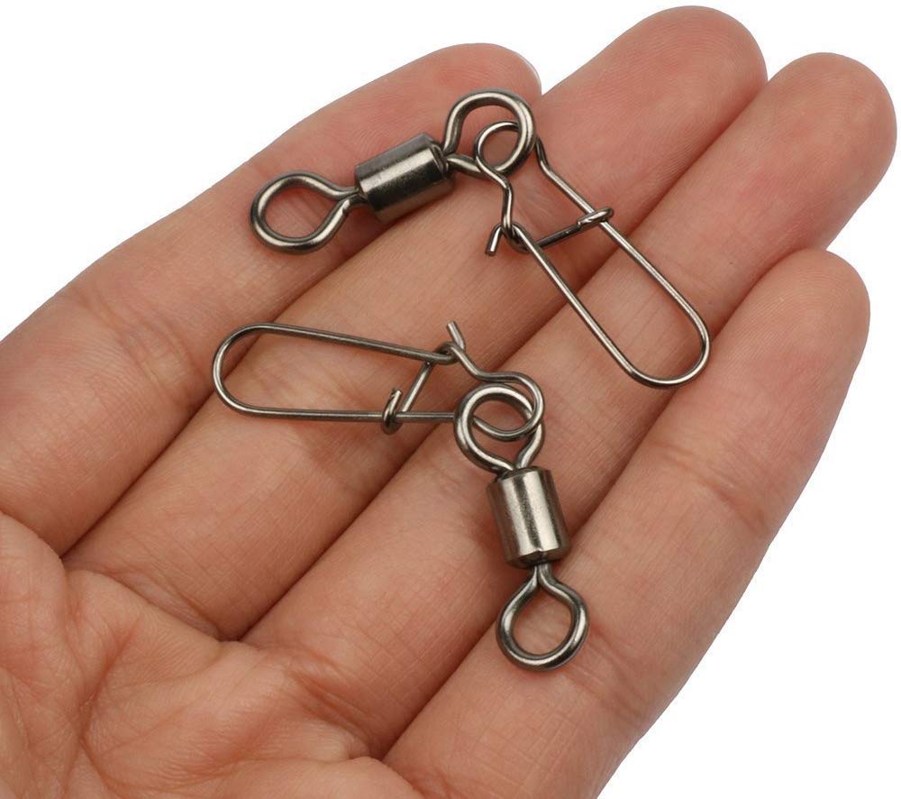 210pcs Rolling Fishing Swivel With Duo-Lock Snaps High-strength Fishing Swivels with Nice Snaps Fishing Tackle Kit (100% Copper+Stainless Steel) - Image 4