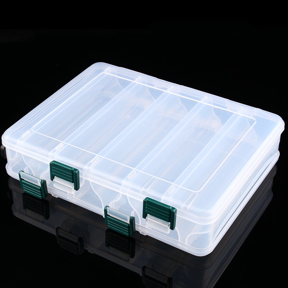 Waterproof Fishing Tackle Box, Double Layer Lure Storage Box with 12 Compartments - Image 4