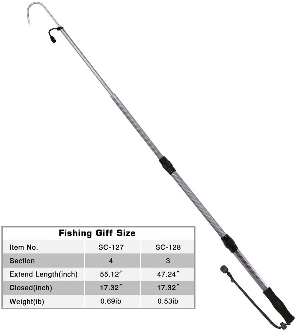 SANLIKE Fishing Gaff with Retractable Fishing Hand Gaffs Stainless