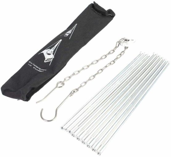 VGEBY Tripod Grills, Foldable Barbecue Hanging Grills Hard Alumina Cooking Tripod for Picnic Camping Traveling Hiking