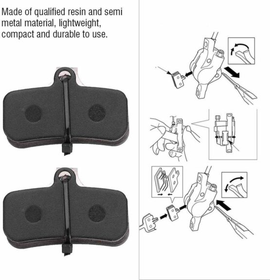 Alomejor 4 Pairs Bicycle Brake Pads Resin Semi Metal Bike Disc Brake Pad Compatible for SAINT M810, M820, ZEE M640 - Image 4