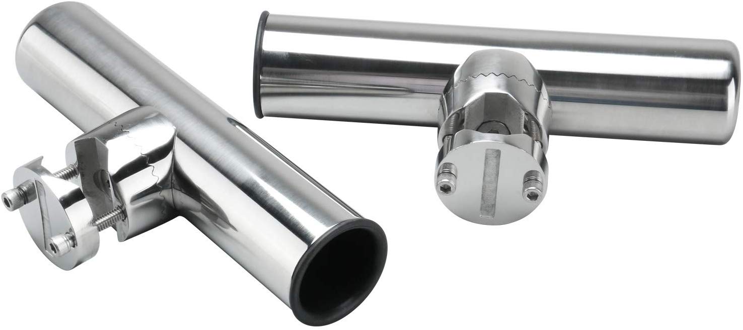FreeTec Rail Mount Rod Holder Stainless Clamp on Fishing Rod Holder for Rails (2PC 1inch to 1-1/4inch), silver, 1PC 1" to 1-1/4" - Image 3