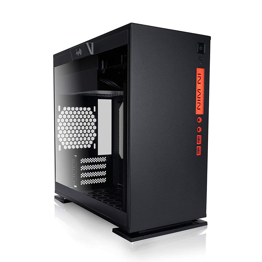 IN WIN MICRO ATX C 301 DETALLE FRONTAL ROJO/LATERAL CRISTAL TEMPLADO 3mm 1ACFAI-000050, Black, Mini Tower