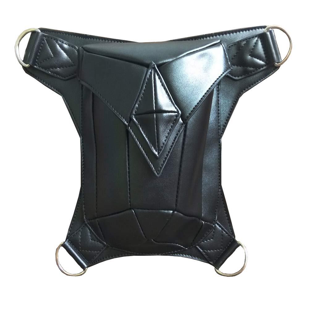 FiveloveTwo Unisex Punk 3 Ways Multi-purpose Tactical Drop Leg Bag Hip Belt Waist Shoulder Fanny Packs Steampunk Bag Purse Pouch Black