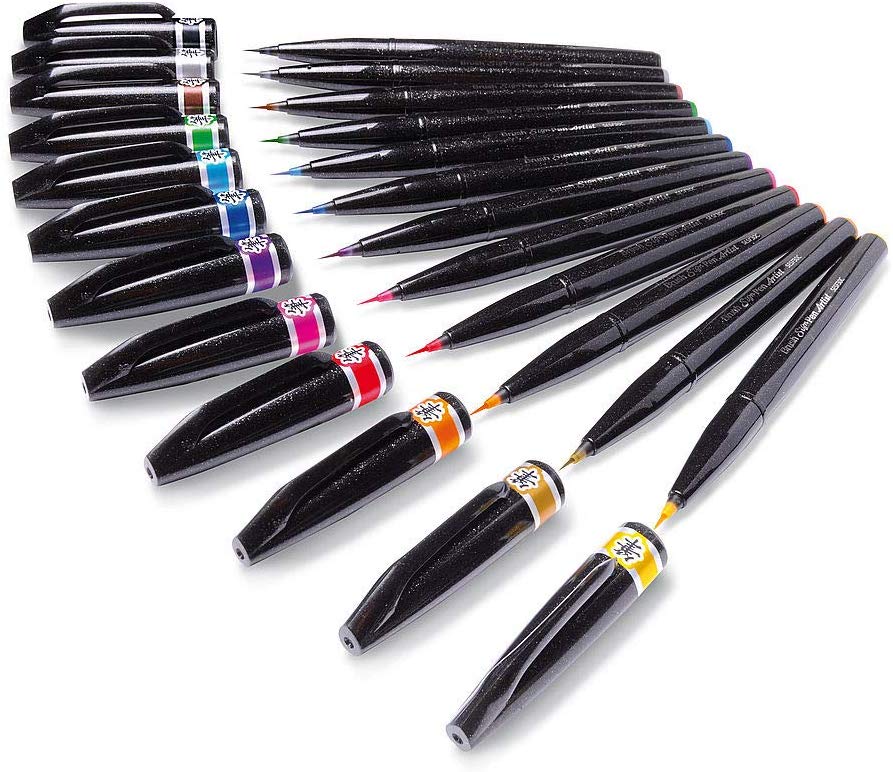 Pentel SESF30C Brush Sign Pen Artist, Extra Fine Brush Tip, Pink (Single Pen) - Image 4