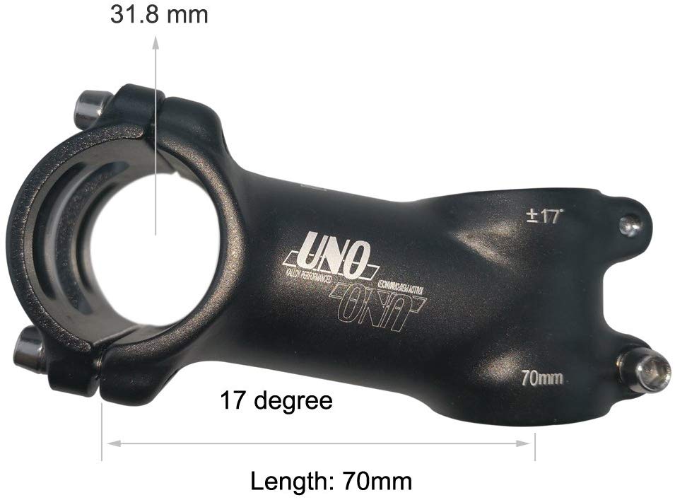 BESNIN Bike Stem mtb Stem 17 Degree Handlebar Stem 31.8mm Mountain Bike Stem 70mm Road Bike Stem for Cycling(Aluminum Alloy) - Image 2