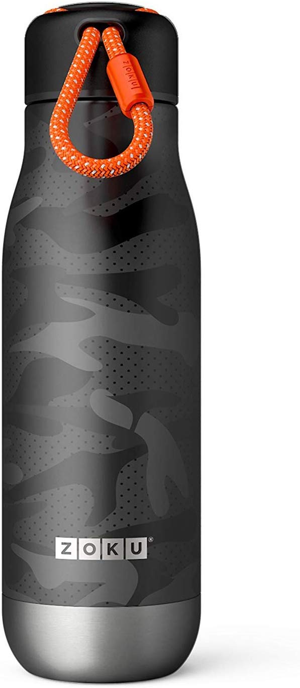 Zoku 18oz/500ml Black Camo Vacuum Insulated SS Bottle, ZK142, 532 ml