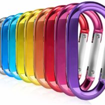 Lookka Carabiner clip, Durable D-Ring Keychain Clips camping accessories for Outdoor Home Rv, Camping, Fishing, Hiking, Traveling