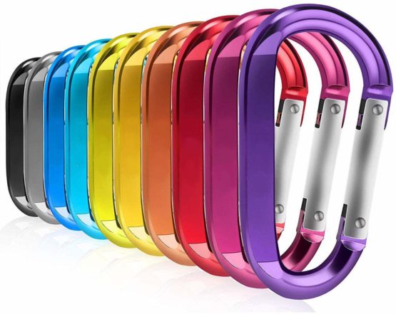 Lookka Carabiner clip, Durable D-Ring Keychain Clips camping accessories for Outdoor Home Rv, Camping, Fishing, Hiking, Traveling