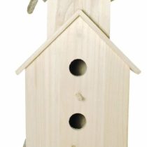 Rayher 6178300 Bird House "Saint Tropez" for Wild Birds, Wooden Nesting Box for Small Birds, 22 x 19 x 39 cm
