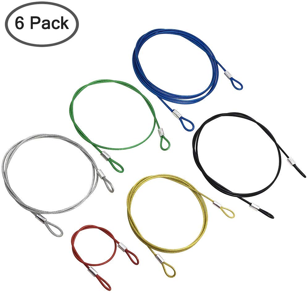 YuCool 6 Pack Security Steel Cable, 2MM Safety Cable Lock, Security Cable - Image 2