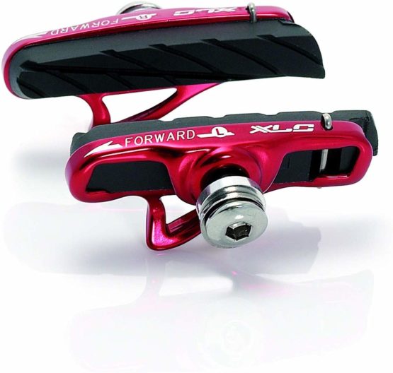 XLC Cartridge Road Brake Shoes, V-Brake BS-R06, 55 mm, Red/Black, Set of 4, 2500386100