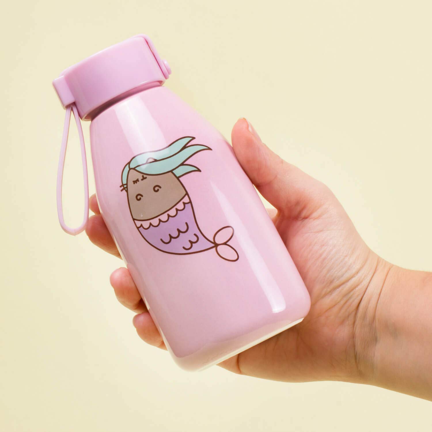 Thumbs Up Ceramic Water Bottle, Pink, 340 ml