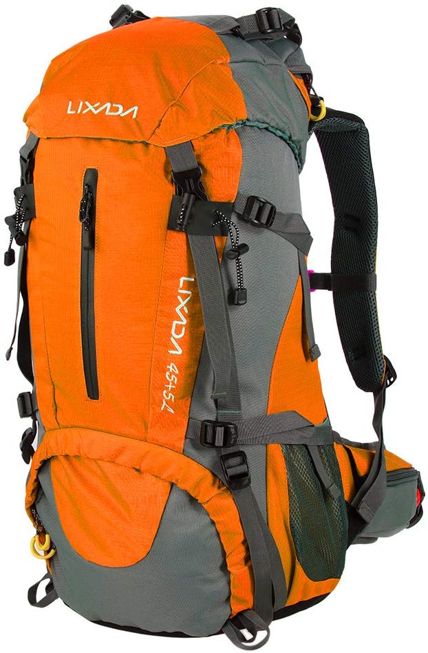 Lixada Hiking Backpack 50L Waterproof Lightweight Trekking Rucksack for Outdoor Sport Travel Cycling Climbing Mountaineer Climbing with Rain Cover