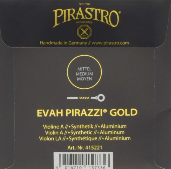 Pirastro 415221 Evah Pirazzi Gold 4/4 Violin Single String, A Medium Aluminium, Ball End, Replacement Accessory for Professional and Student Violin Players - Image 2