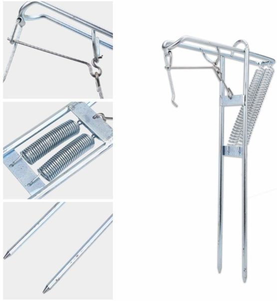Fishing Rod Holder Adjustable Fishing Rod Bracket Dual Spring Stainless Steel Fishing Pole Holder Stand Accessory - Image 3