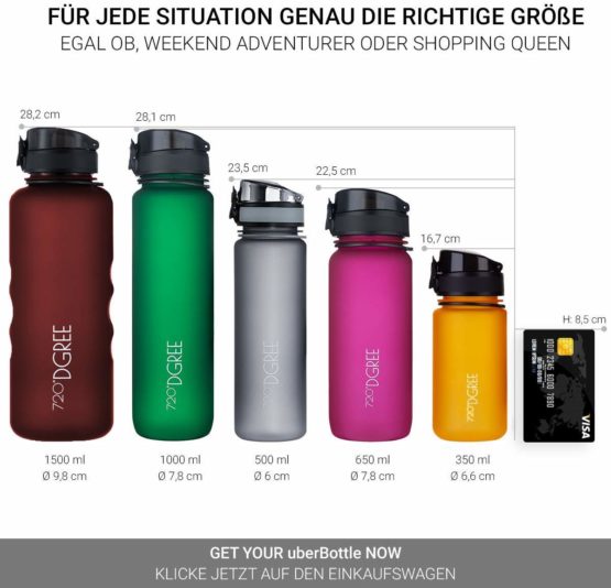 720°DGREE Water Bottle “uberBottle“ +Fruit-Infuser - 350ml, 500ml, 650ml, 1L - BPA-Free Tritan, Leakproof, Reusable - Sports Drinking Bottle for Kids, Gym, Fitness, Outdoor, Cycling, School - Image 4