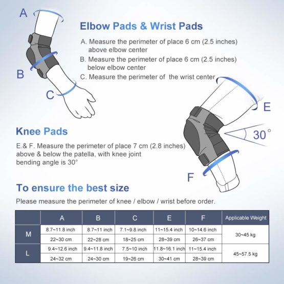 IPSXP Protective Knee Pads, Protective Gear with knee elbow wrist pads for kid children teenager for Rollerblading, Skating, Skateboard, Scooter, Biking, Cycling - Image 2