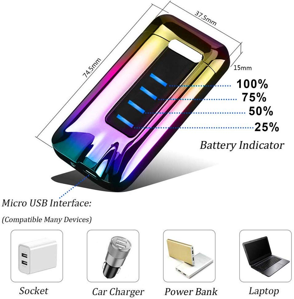 KIMILAR Electric Lighter, USB Rechargeable Windproof Flameless Lighter Touch Sensor Dual Arc