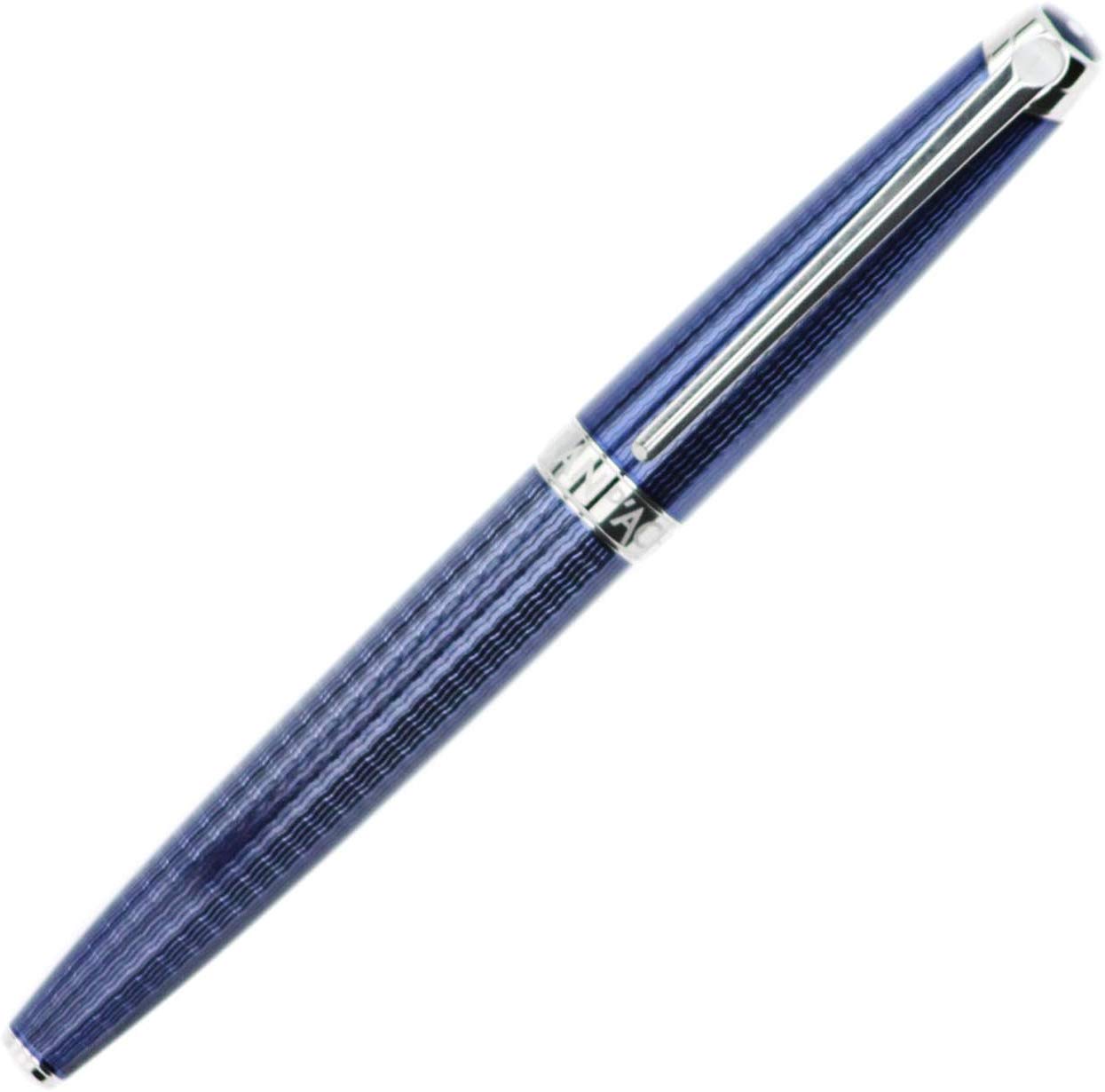 Caran d'Ache CD4799.168 Leman Grand Blue Silver Plated/Rhodium Coated Fountain Pen, Blue,Gold,Silver - Image 2