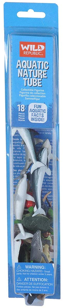 WILD REPUBLIC Europe ApS 28cm Tube Aqua Animals, Aquatic, 1.5" to 3"