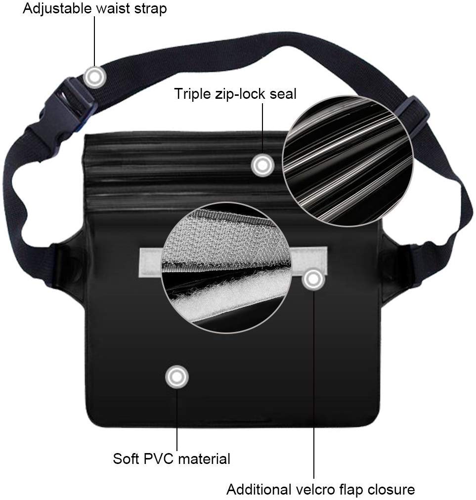 ivoler [2 Pack Waterproof Phone Case & Pouch Set, IPX8 Dry Bag with Waist Strap for Beach Swimming, Kayaking - Image 4