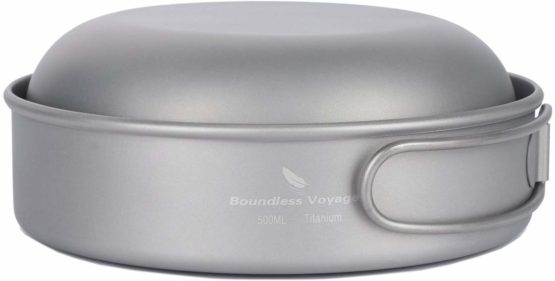 Boundless Voyage Outdoor Ultralight 3PCS Titanium Bowl Set Camping Cookware Picnic Titanium Pan - Image 4