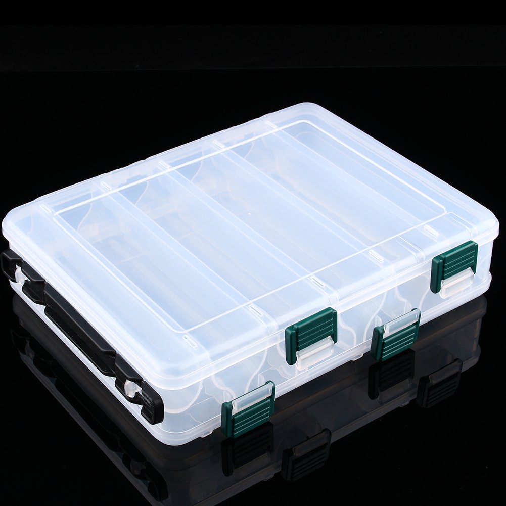Waterproof Fishing Tackle Box, Double Layer Lure Storage Box with 12 Compartments - Image 3