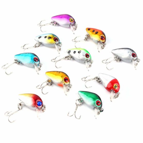 Alomejor 10Pcs/Set Fishing Lures Life-like Plastic Minnow Fishing Lures Baits Best Crank Hard Bait Artificial Fishing Hook Accessories