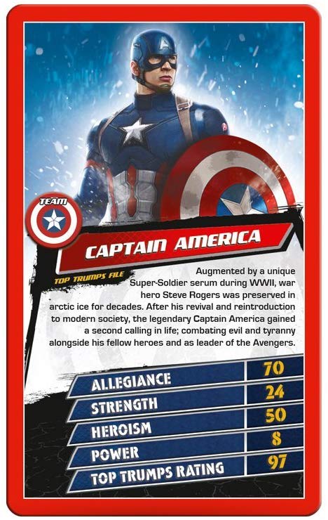 Captain America: Civil War Top Trumps Card Game, Captain America Top Trumps, Medium - Image 3