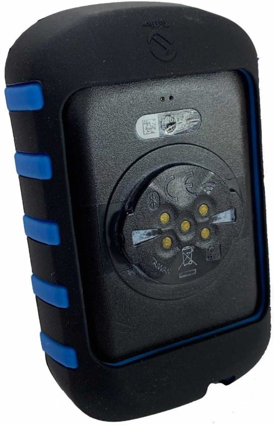 TUFF LUV Silicone Twin Dual Layer Double Protective Skin Case Compatible With Garmin Edge 830 - Black/Blue - Image 2