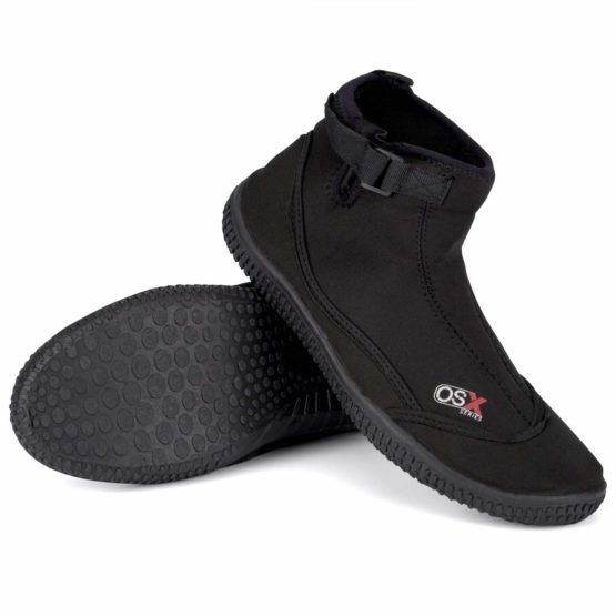 Osprey OSX Aqua Wetsuit Boots for Adults, Adjustable Surf Shoes with TPR Sole for Men Women, Black