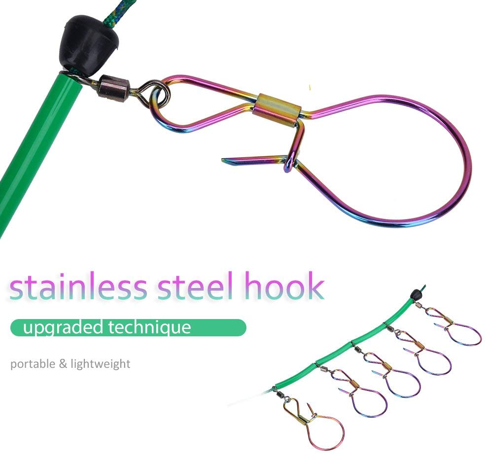 16FT Stainless Steel Heavy Duty Fish Stringer Lock with 5 Buckles