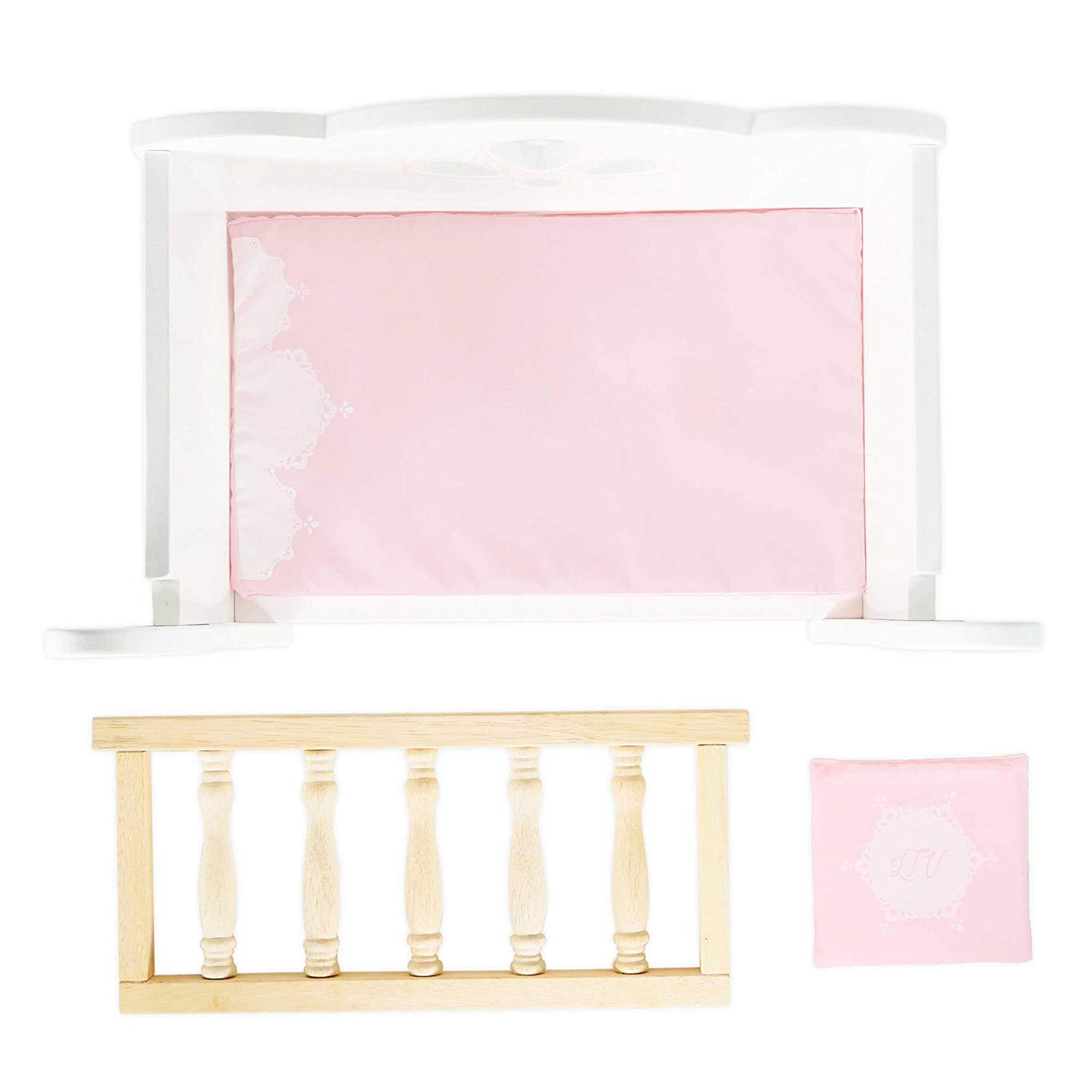 Le Toy Van - Educational Wooden Toy Role Play Beautiful Sleigh Doll Cot & Crib, White, Large - Image 3