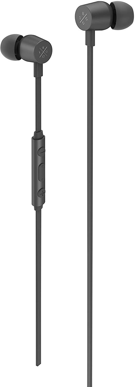 Kygo E2/400 Sports Earphones, Built-in Microphone and Remote Control, Magnetic Housing - Black, 16.5 x 7.5 x 4 cm