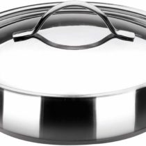 IBILI Noah Round Dish with Lid, Stainless Steel, Silver, 18 x 18 x 7 cm
