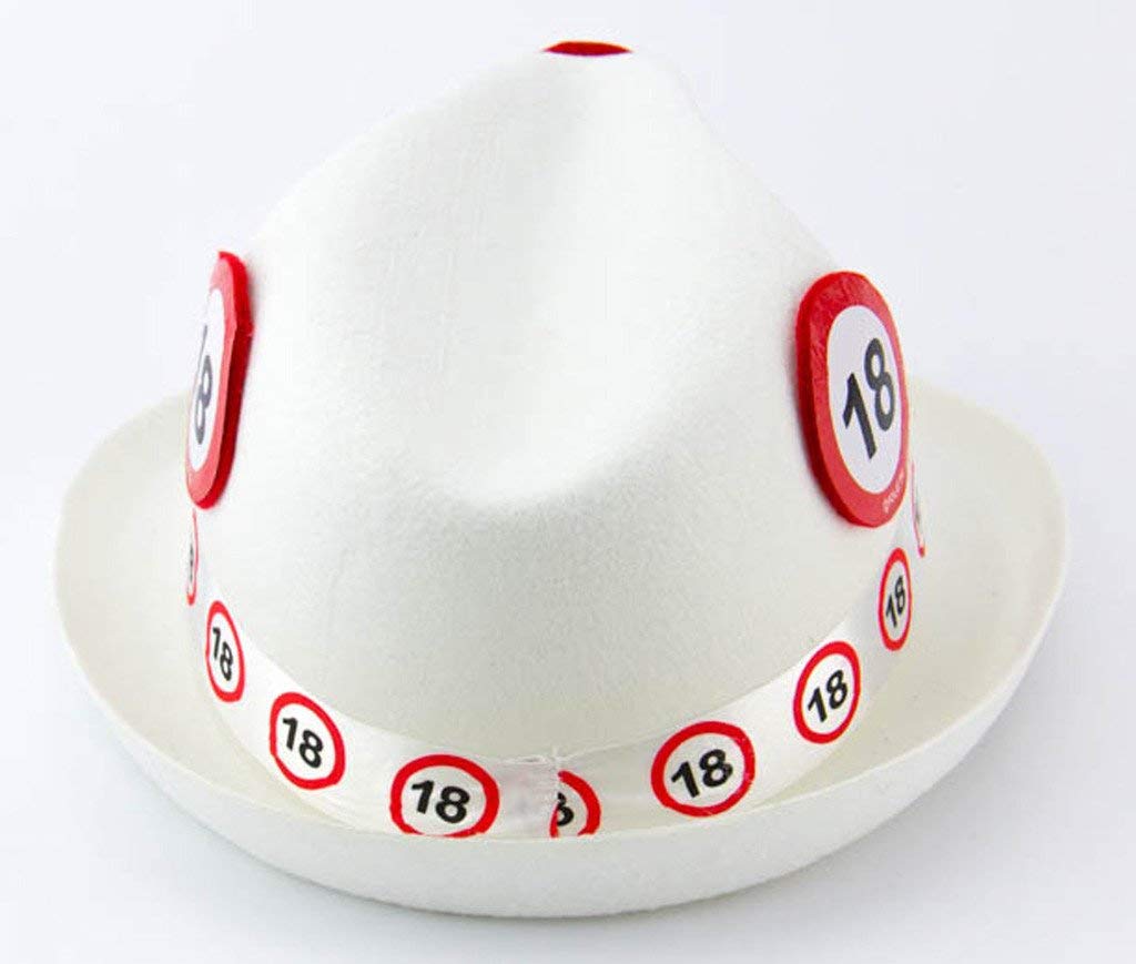 Traffic Sign 18th White Trilby Hat - Image 3
