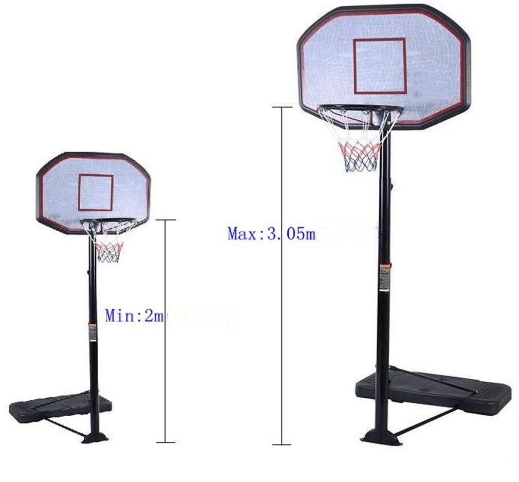 display4top Adjustable 200305cm Portable Basketball Stand Hoop Net Backboard System BigaMart